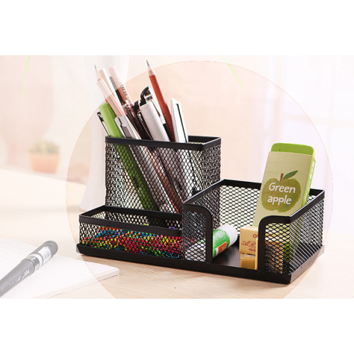 Custom Desk Decoration Square Shape Metal Pen Holder